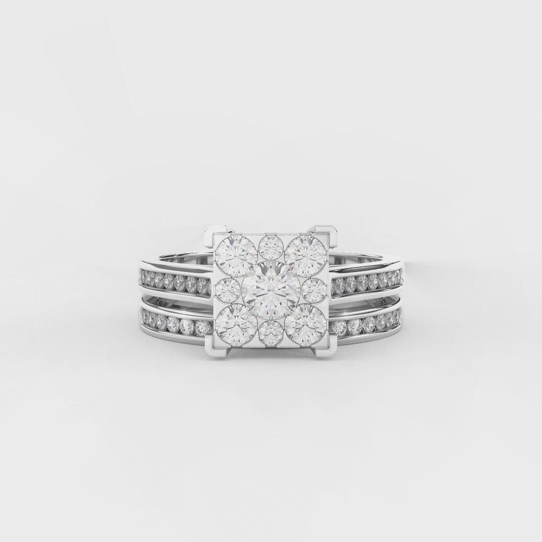 1.20 Carat Natural Diamond Bridal Ring Set | 14KT Gold