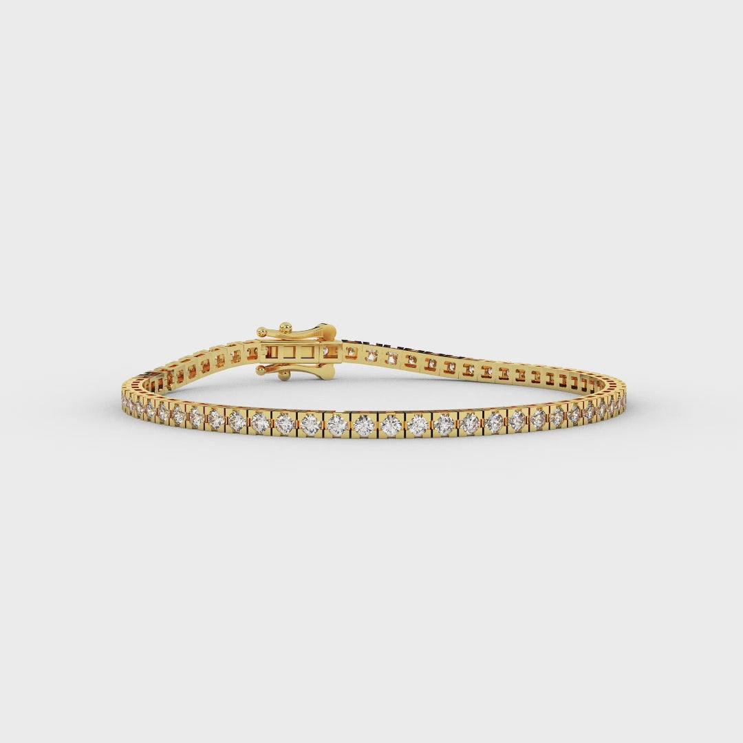 2.93 Carat Natural Diamond Tennis Bracelet for Women | 14KT Gold