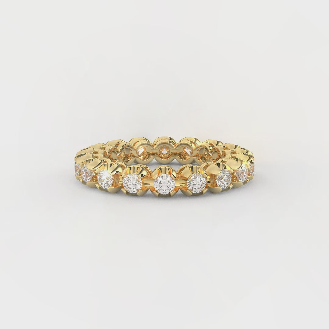 1.4 Ct Natural Diamond Vittore Design Eternity Band In 14KT Gold