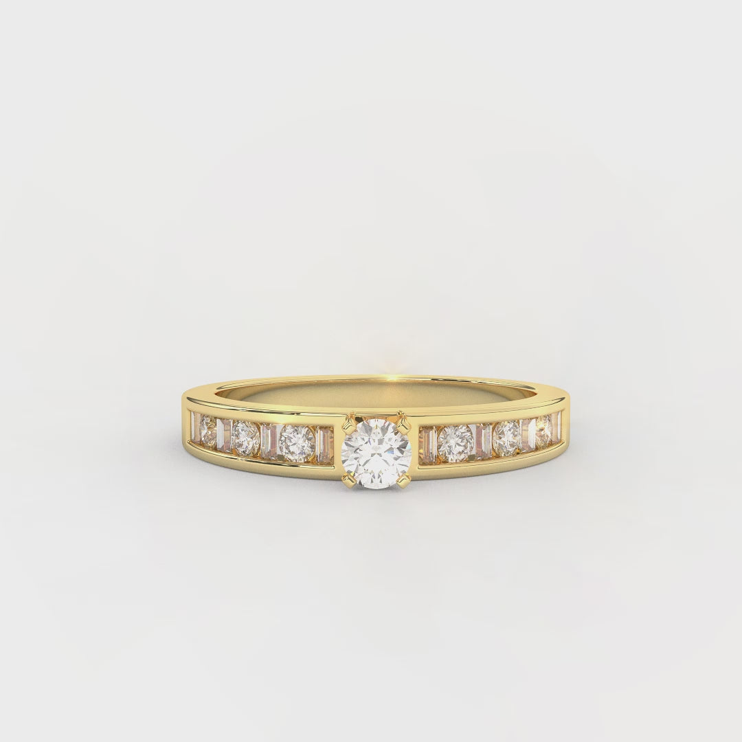 0.5 Carat Floris Solitaire Diamond Ring In 14KT Gold
