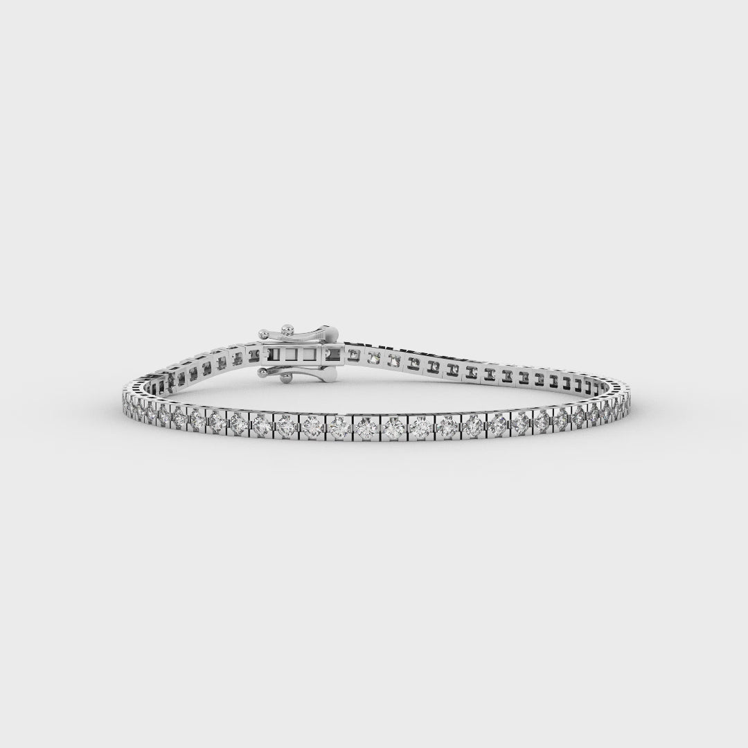 2.93 Carat Natural Diamond Tennis Bracelet for Women | 14KT Gold