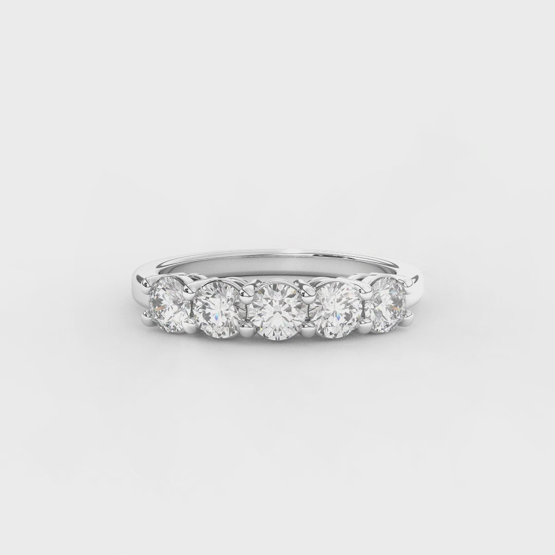 0.98 Carat Five Stone Diamond Ring for Her | 14KT Gold