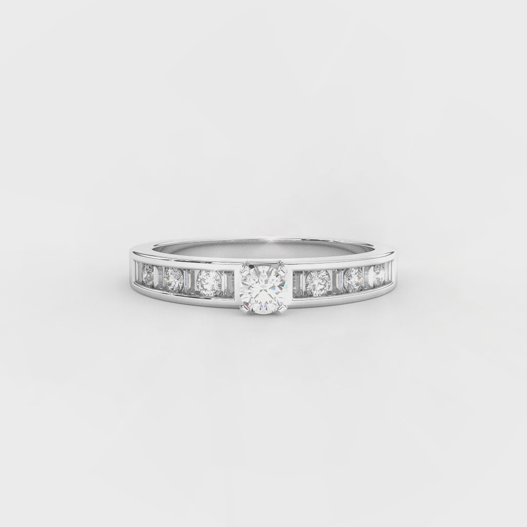 0.5 Carat Floris Solitaire Diamond Ring In 14KT Gold