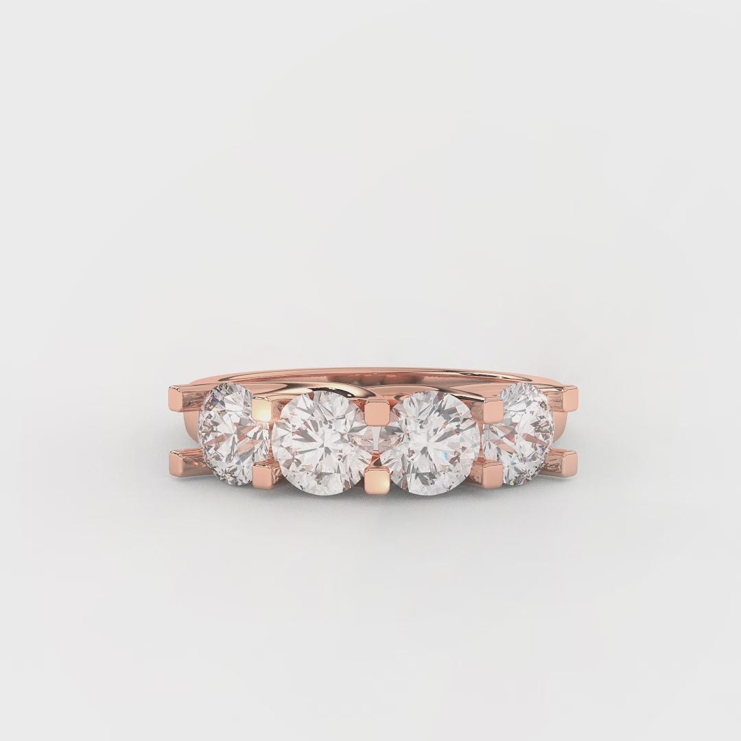 2.0 Carat Four Stone Diamond Eternity Ring | 14KT Gold