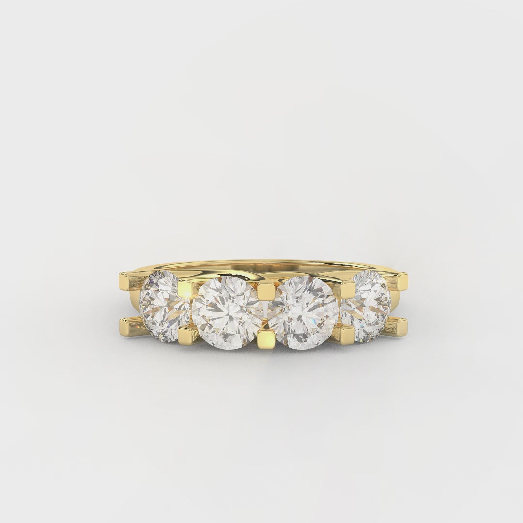 2.0 Carat Four Stone Diamond Eternity Ring | 14KT Gold