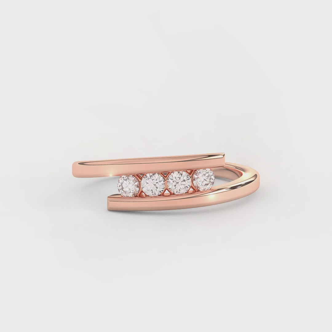 0.25 Carat Bypass 4 Stone Diamond Ring | Crafted in 14KT Gold