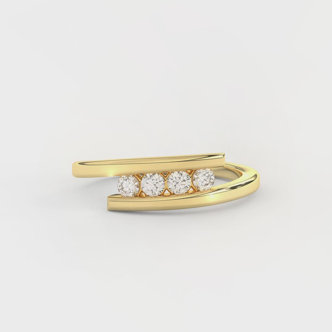 0.25 Carat Bypass 4 Stone Diamond Ring | Crafted in 14KT Gold