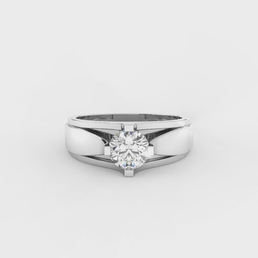 0.83 Carat Diamond Dual Tone Solitaire Engagement Ring | 14KT Gold