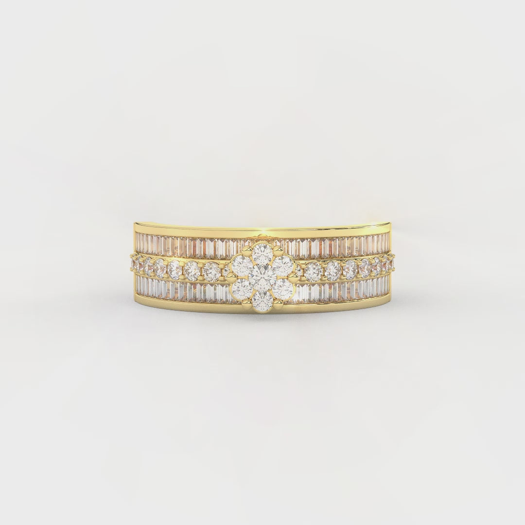 0.86 Carat Natural Diamond Stackable Ring for Women | 14KT Gold