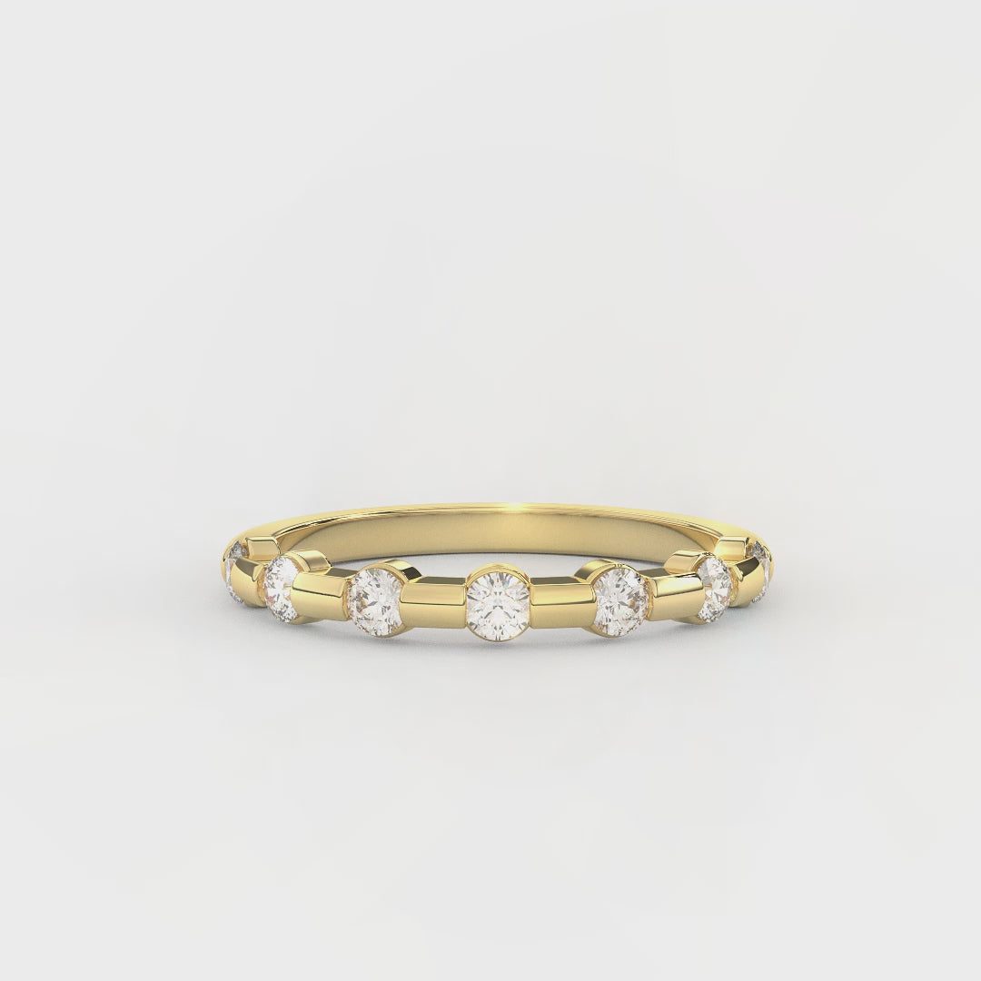 0.4 Carat Natural Diamond Half Eternity Band Ring | Crafted In 14KT Gold