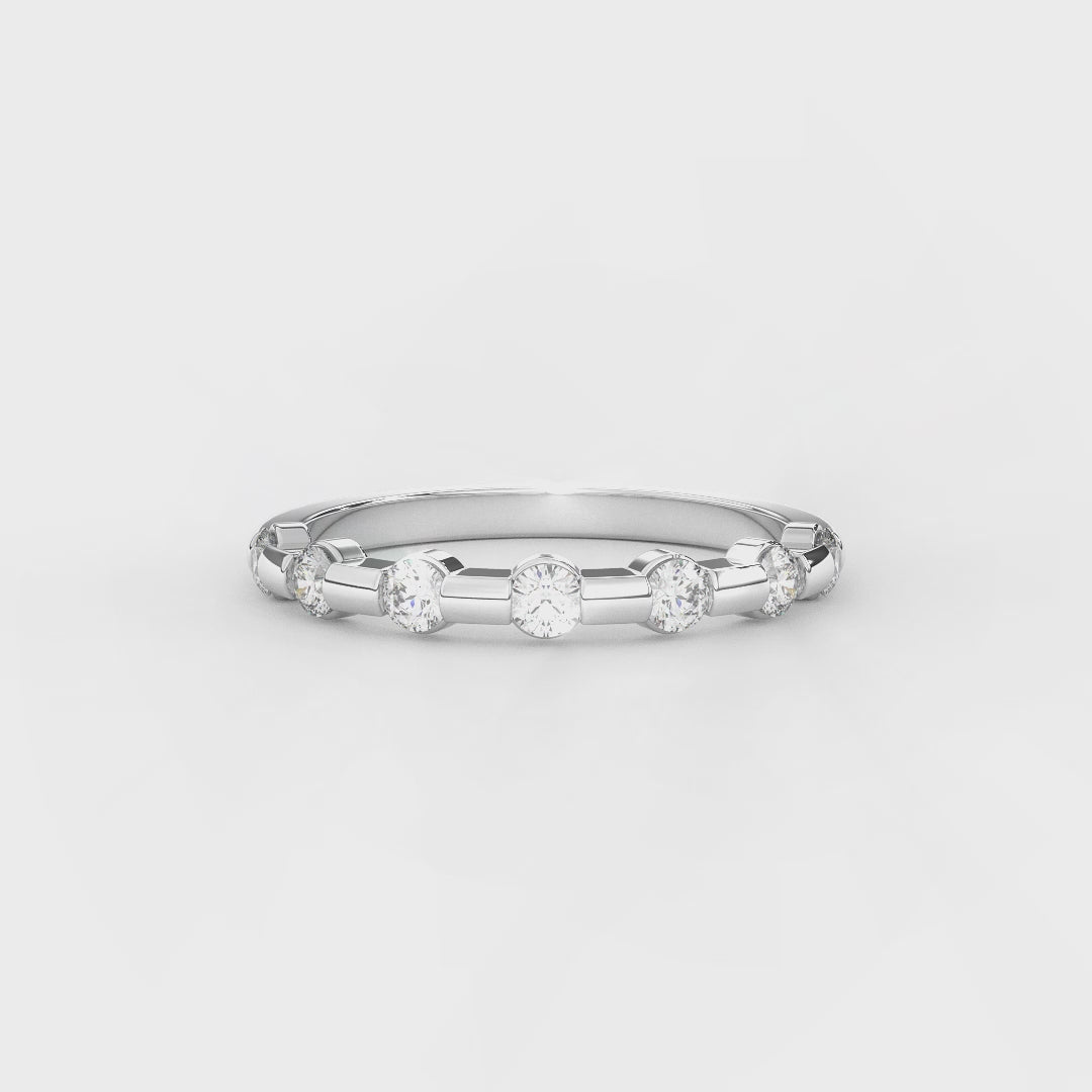 0.4 Carat Natural Diamond Half Eternity Band Ring | Crafted In 14KT Gold