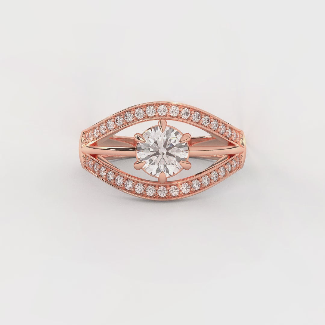 0.97 Carat Designer Diamond Cluster Ring in 14KT Gold