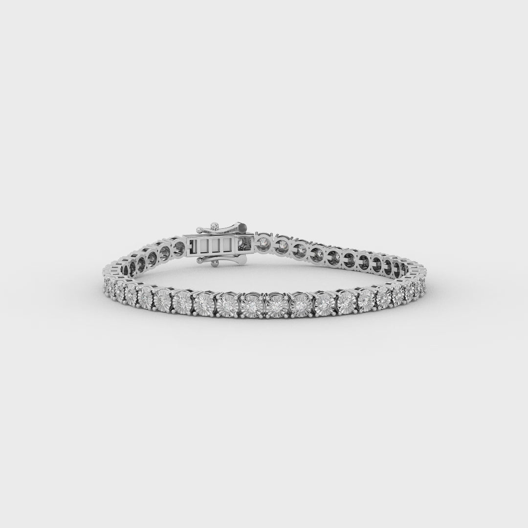 0.93 Ct Shared Prong Diamond Tennis Bracelet In 14KT Gold