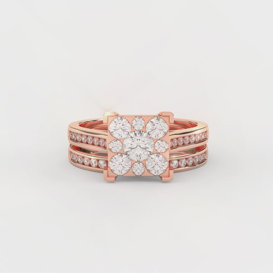 1.20 Carat Natural Diamond Bridal Ring Set | 14KT Gold