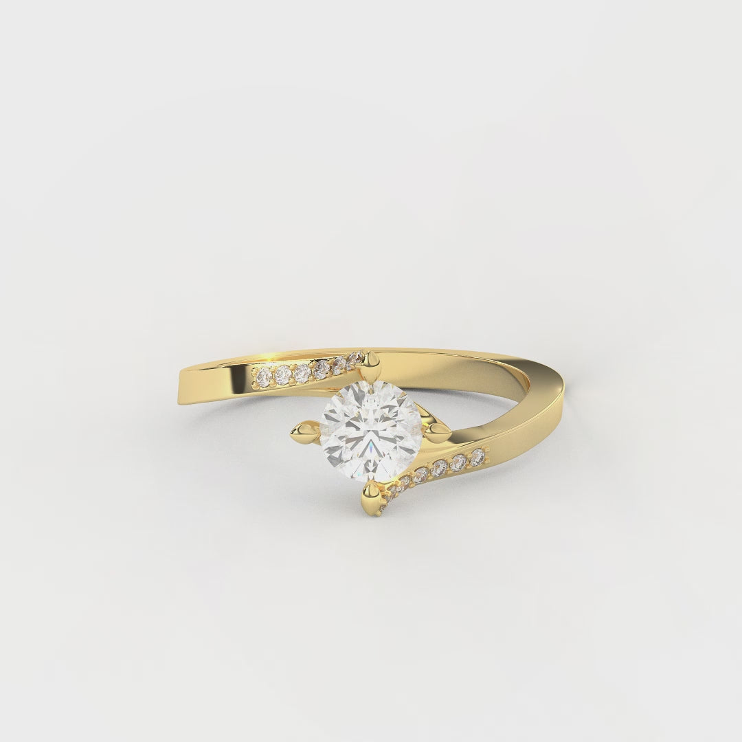 0.57 Carat Solitaire Diamond Ring for Women | 14KT Gold