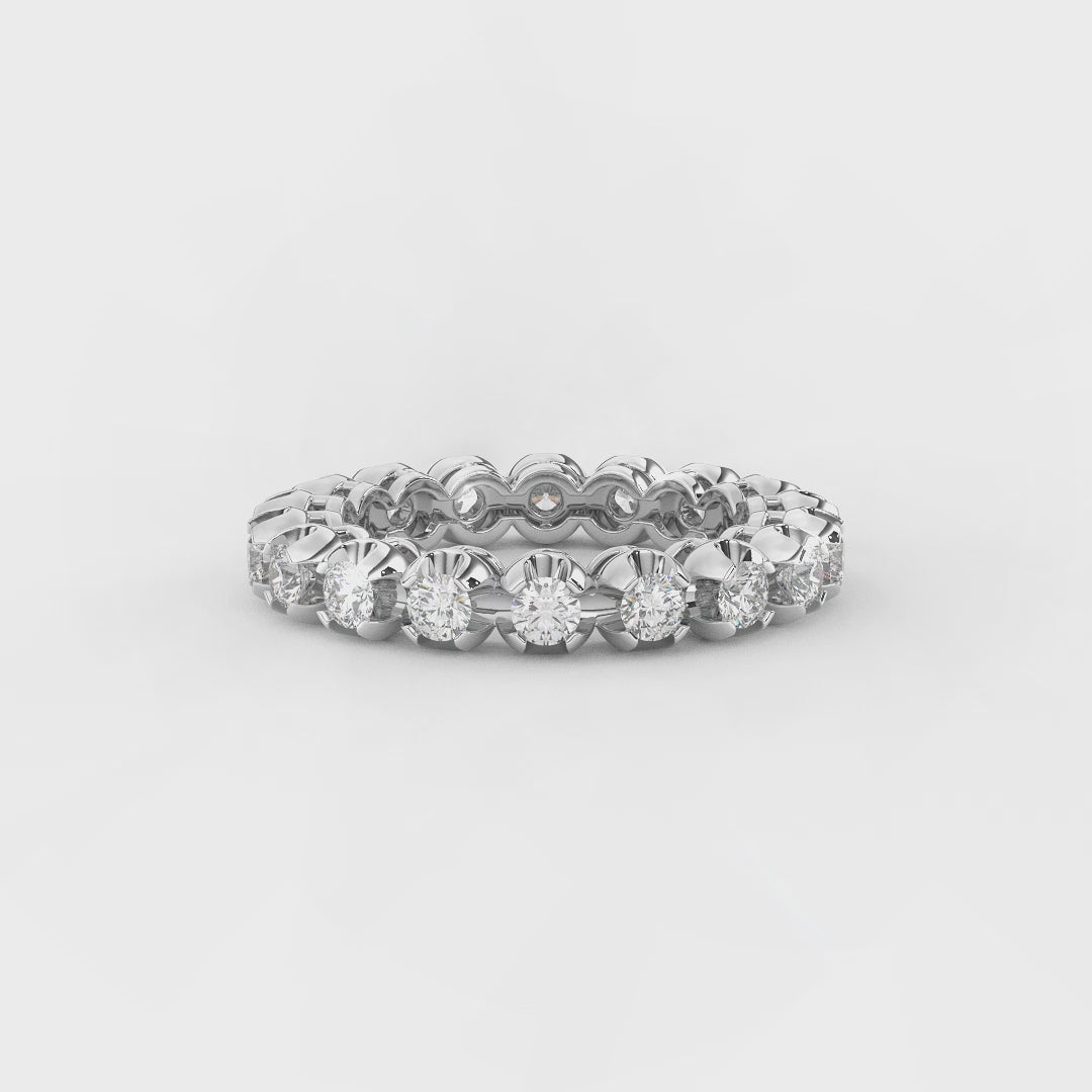 1.4 Ct Natural Diamond Vittore Design Eternity Band In 14KT Gold