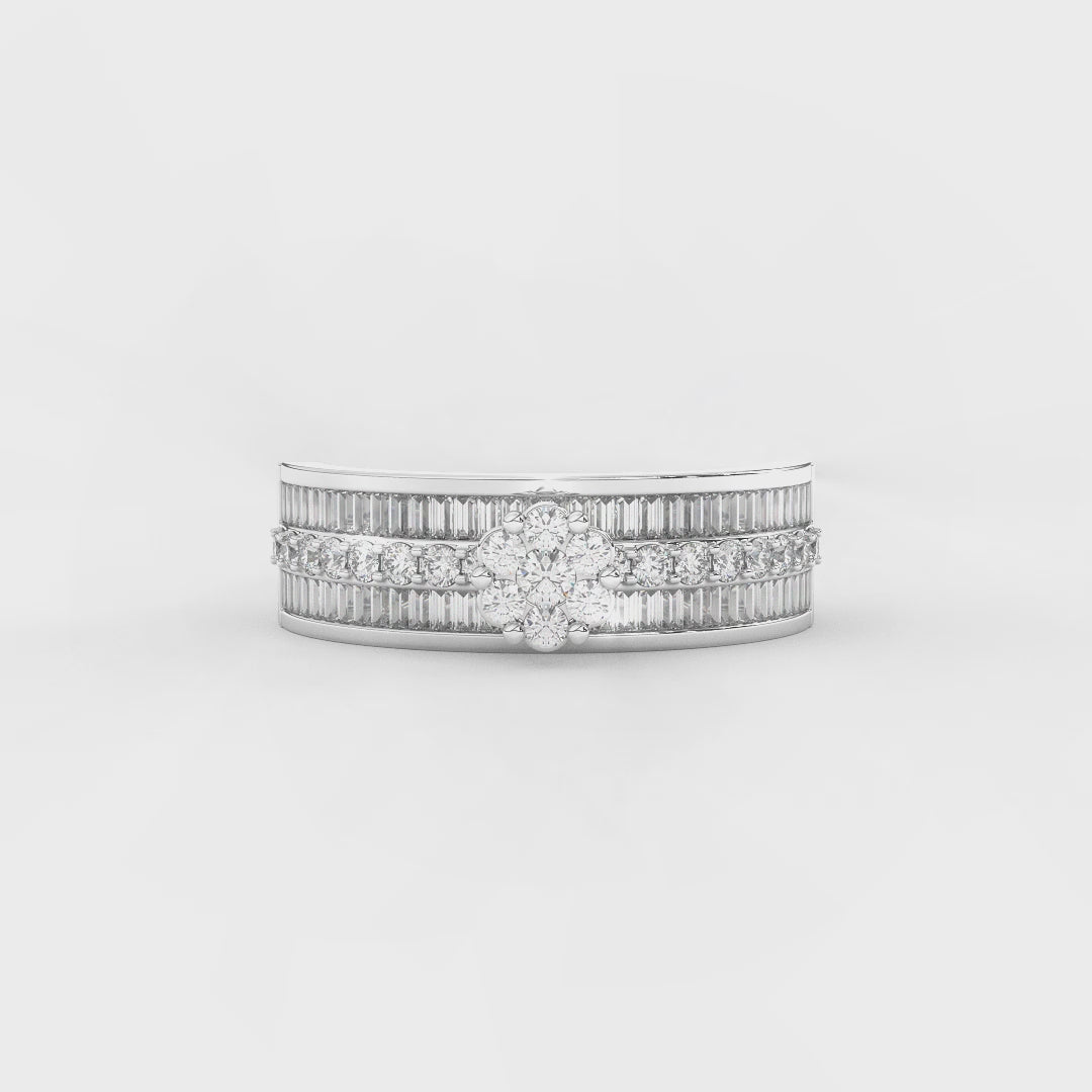0.86 Carat Natural Diamond Stackable Ring for Women | 14KT Gold