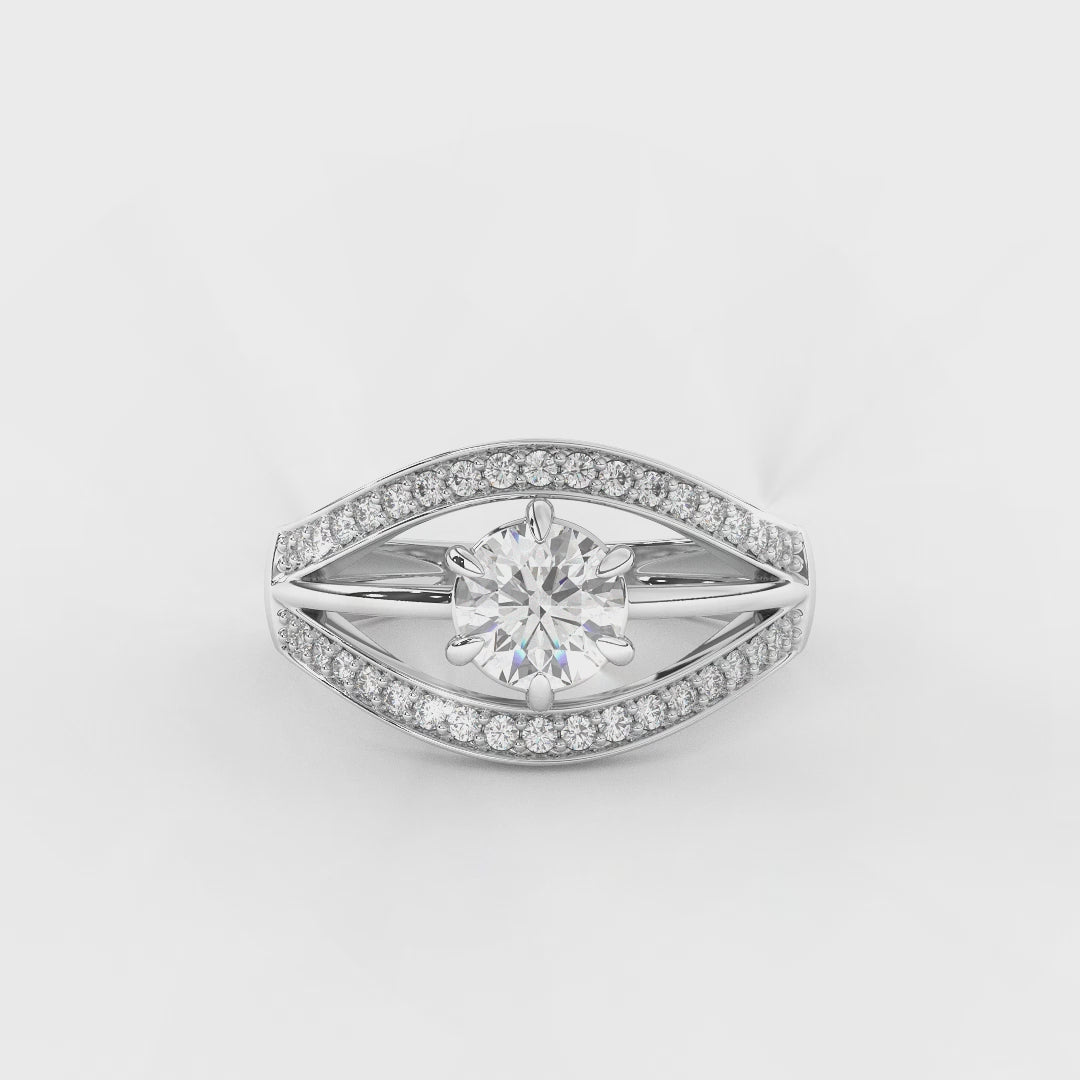 0.97 Carat Designer Diamond Cluster Ring in 14KT Gold