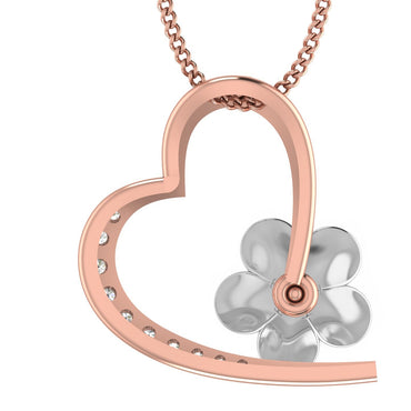 Rose Gold Plated Silver Heart Pendant