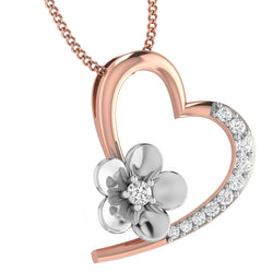 Rose Gold Plated Silver Heart Pendant