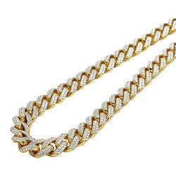 Real Diamonds yellow Gold Cuban Link Chain