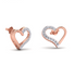 Rose Gold Heart Shaped Diamond Earrings