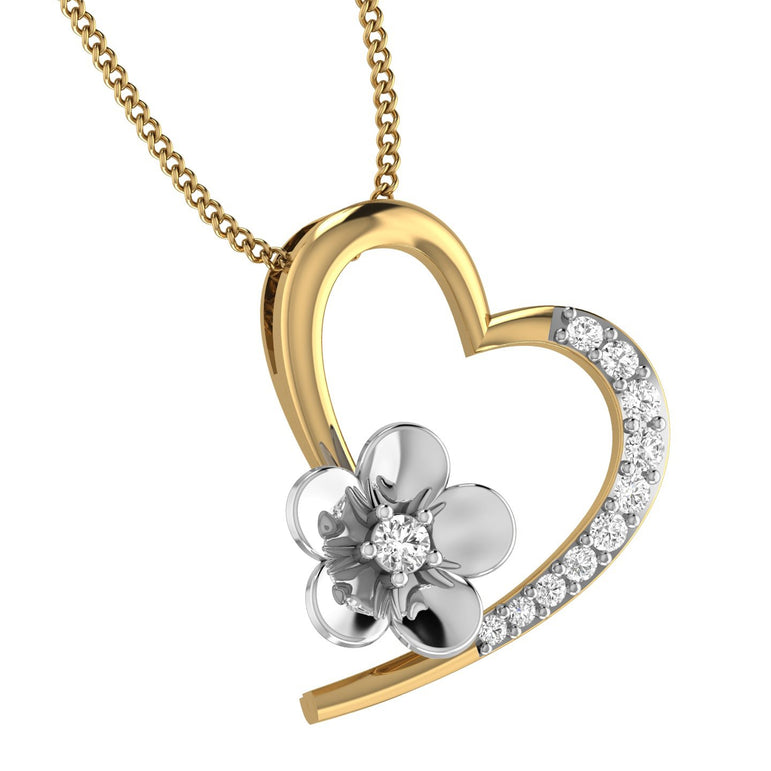 Yellow Gold Plated Silver Heart Pendant