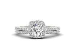 Bridal Ring Set, Engagement Ring with 3/8Ct Natural Diamonds