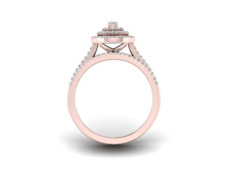 Bridal Engagement Ring Set with 1/2ct Natural Round Cut Diamonds