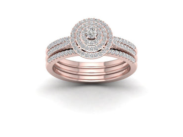 Bridal Engagement Ring Set with 1/2ct Natural Round Cut Diamonds