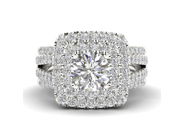 Wedding Band Ring Set Engagement Ring with 1.00ct Natural Diamonds