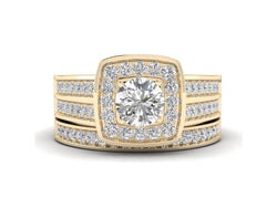 Bridal Ring Set, Engagement Ring Set 5/8Ct Natural Diamonds