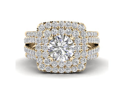 Wedding Band Ring Set Engagement Ring with 1.00ct Natural Diamonds