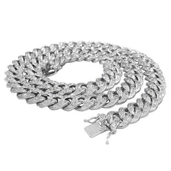 Gold Cuban Link Chain for Men white gold