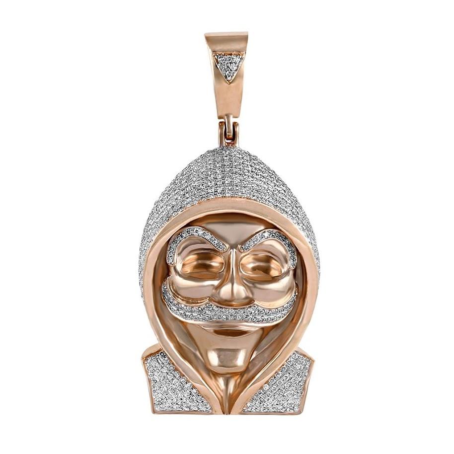 Anonymous Mask Hacker Pendant rose gold