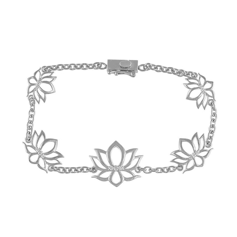 Lotus Bracelet for Women white gold