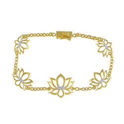 Lotus Bracelet for Women yellow gold