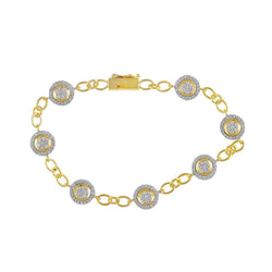 Round Shape Diamond Bracelet for Women yellow gold