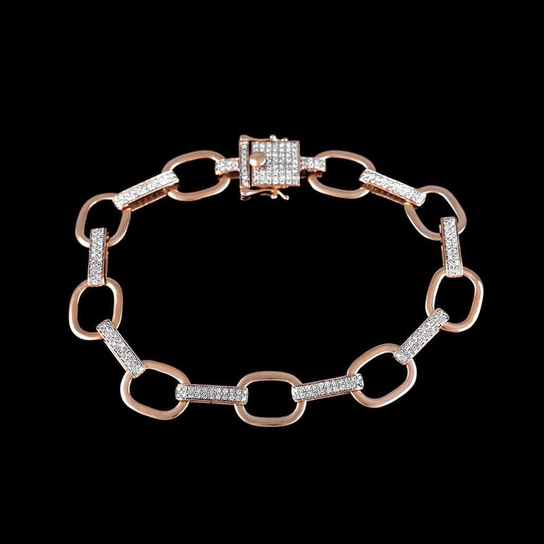 Chain Link Bracelet for Men rose gold