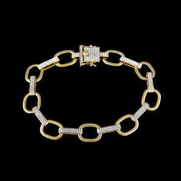 Chain Link Bracelet for Men yellow gold
