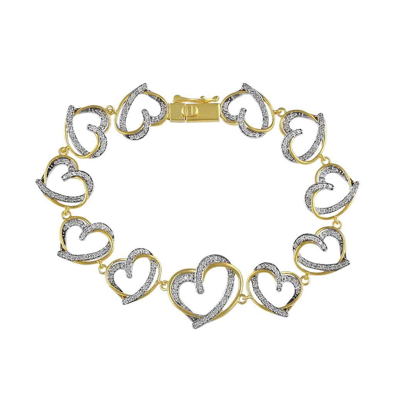 Open Heart Bracelet for Women yellow gold