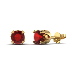 14k Gold Earring with color stone By Fehu Jewel