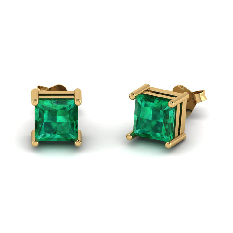 Green Color Stone Stud Earring For Women Fehu Jewel