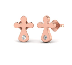 Cross shape Diamond Earrings By Fehu Jewel