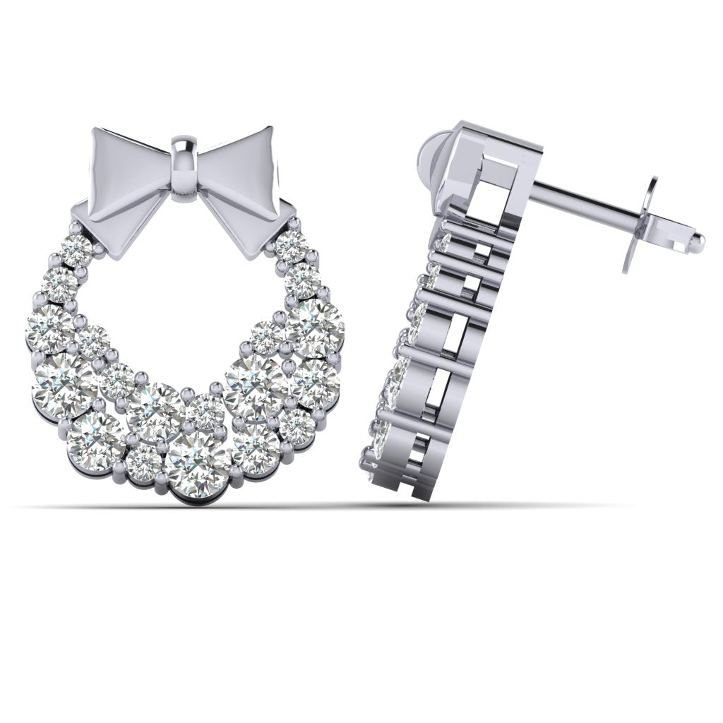 1 ct Round Diamond Earrings 14K, 10K, Gold & 925 Silver By Fehu Jewel