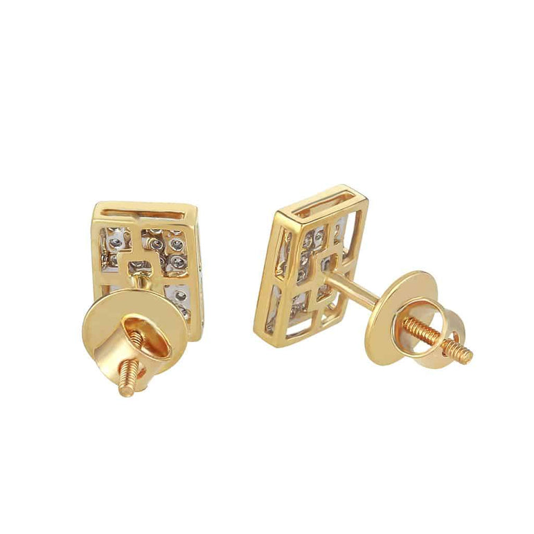 Rectangle Stud Earrings yellow gold