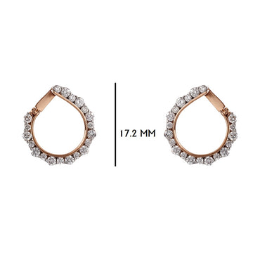 1.00 cts.Diamond Huggie Hoop Earrings 14K, 10K, Gold & 925 Silver By Fehu Jewel