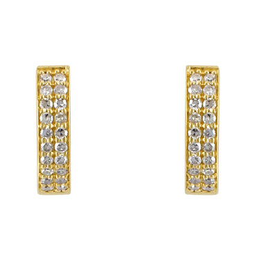 Channel-Set 0.21 Round Diamond Huggie Earring 14K, 10K, Gold & 925 Silver By Fehu Jewel