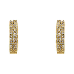 Channel-Set 1/10 cts. Round Diamond Huggie Earring 14K, 10K, Gold & 925 Silver By Fehu Jewel