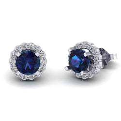 Sapphire Diamond Earring for Women white gold